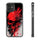 Red Splatter Skull Clear Phone Case
