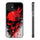 Red Splatter Skull Clear Phone Case