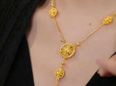 Gold Circle Tassel Necklace
