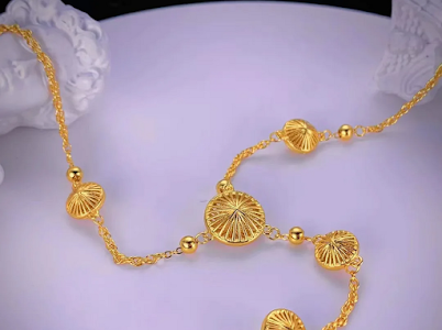 Gold Circle Tassel Necklace