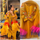 Exquisite Women's Stitched Embroidered Suit - 3 Pcs Set in Mustard Katan Silk