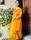 Exquisite Women's Stitched Embroidered Suit - 3 Pcs Set in Mustard Katan Silk