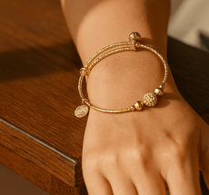 Gold-Plated Bracelet & Ring Set